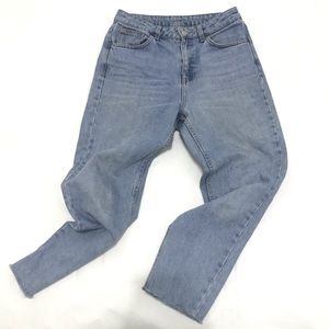 ♻️Cropped Tapered Mom Jeans/ Denim pants